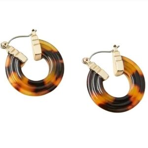 Loft Tortoiseshell Print Hoop Earrings